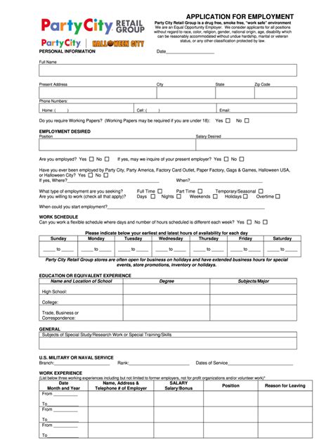 party city application online|party city online application form.